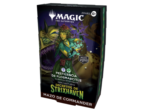 Mazo de Commander de Secretos de Strixhaven, de Magic: The Gathering - Pestilencia de Flosmarcitus (Versión en Inglés)