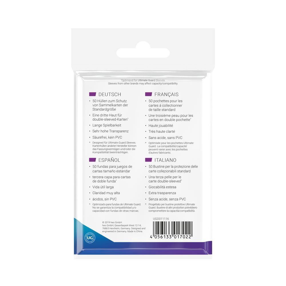 FUNDAS ULTIMATE GUARD SUPREME UX 3rd SKIN SLEEVES TRANSPARENTE (50) ESTANDAR